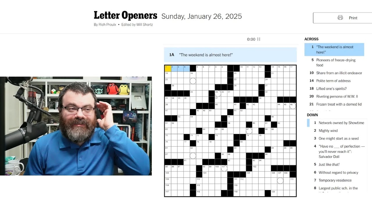 Learning Crossword Week 36 NYT Crossword Sunday Jan 26th 2025 YouTube