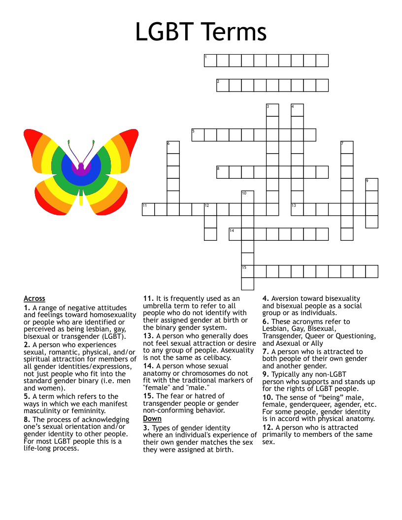 LGBT Terms Crossword WordMint LGBT Terms Crossword WordMint