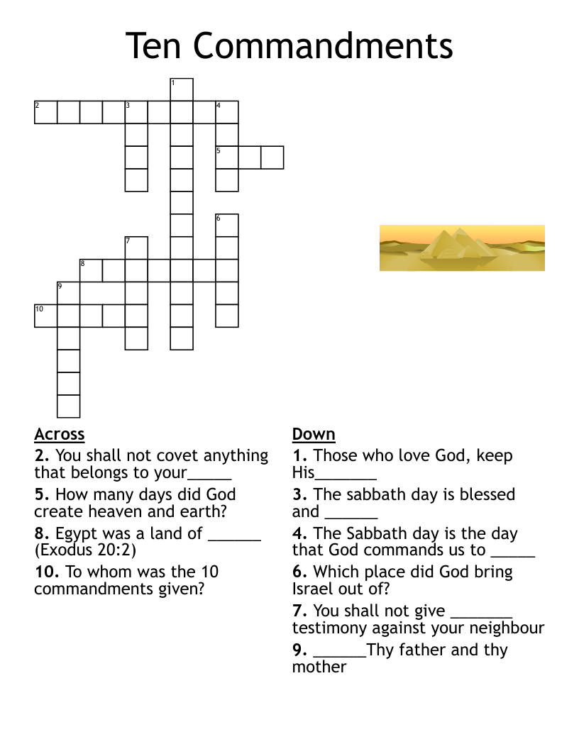 Moses And The Exodus Crossword WordMint
