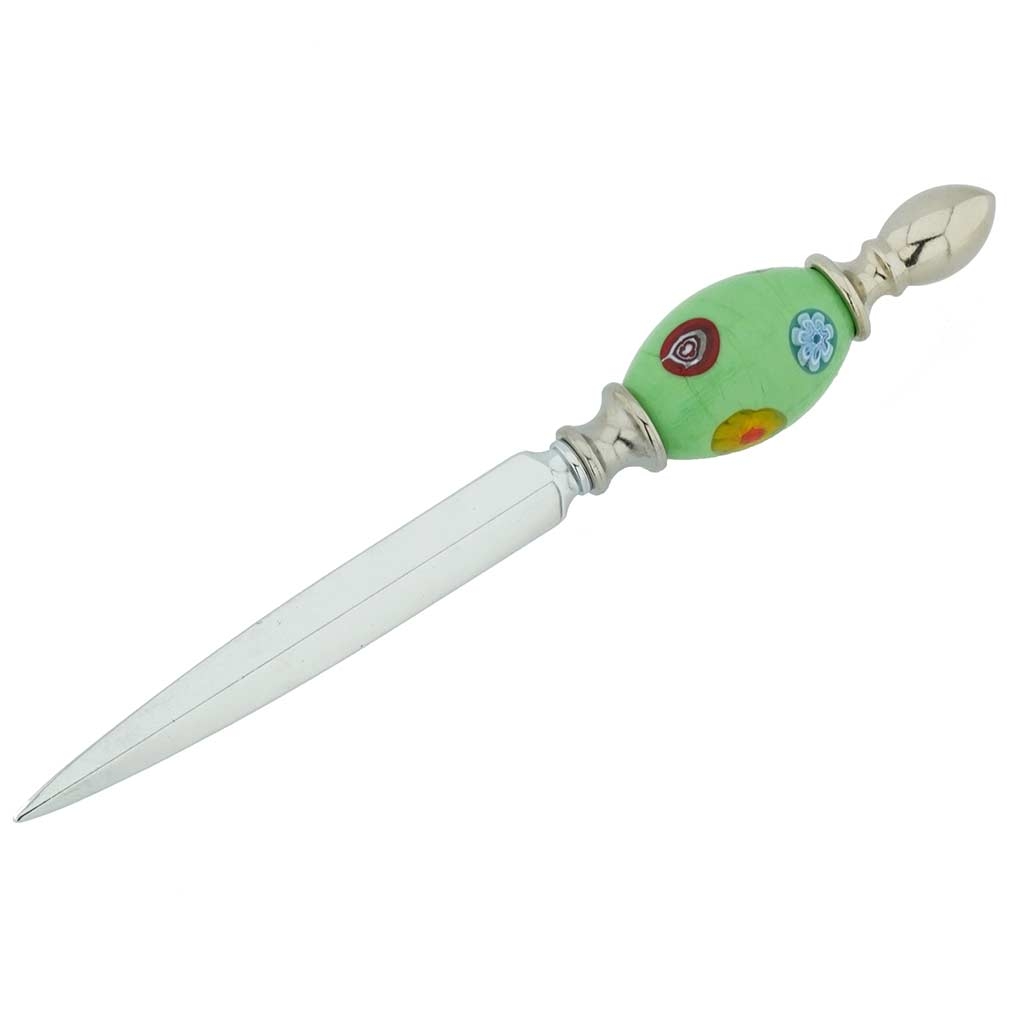 Murano Letter Knives Murano Glass Mosaic Letter Opener Lime Green