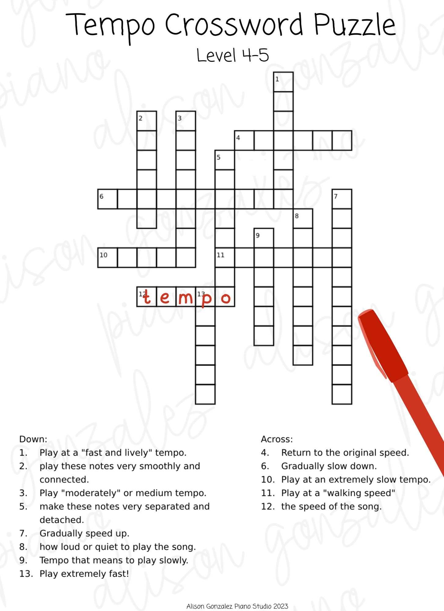 very in music crossword