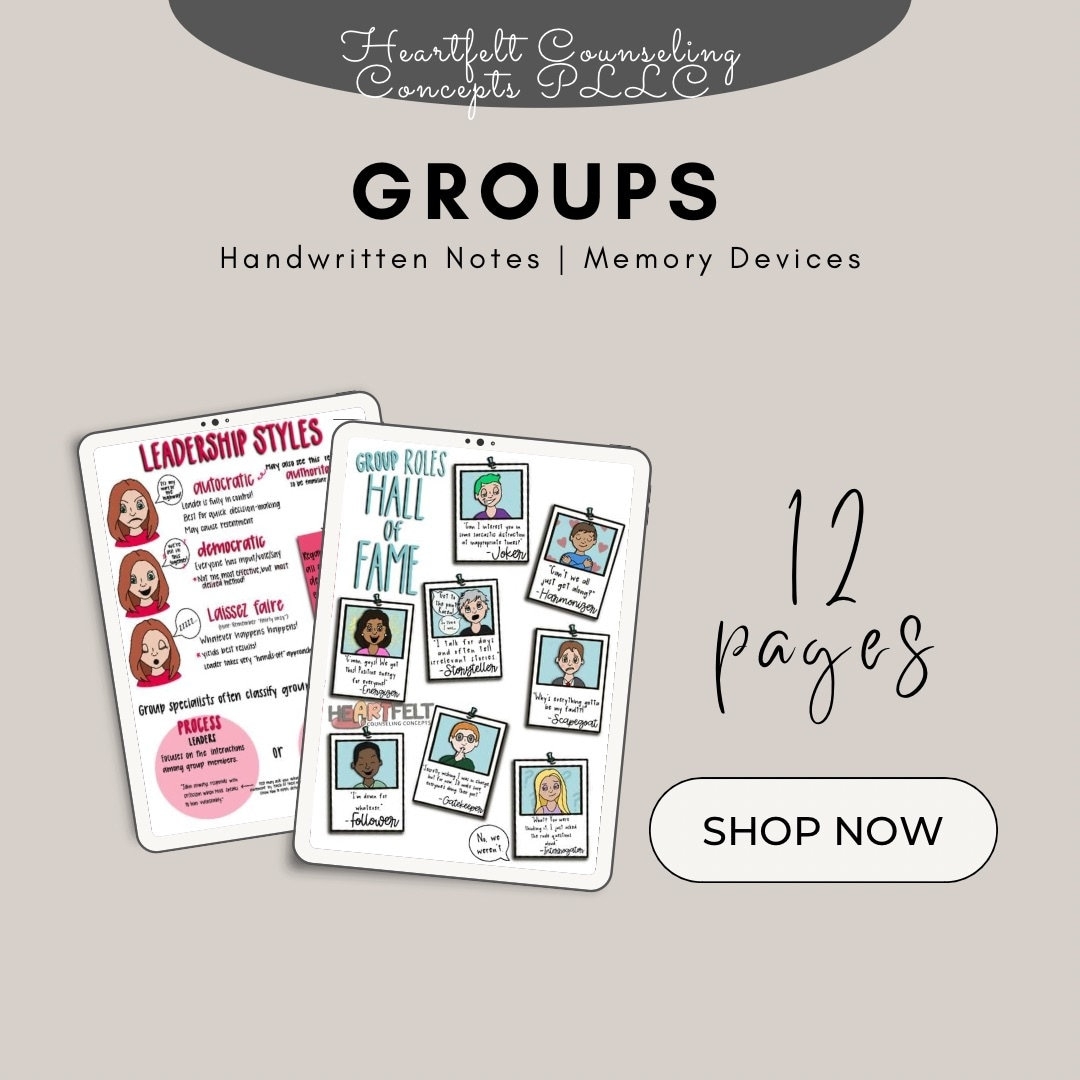 NCE Study Review Handwritten Notes With Graphics Counseling GROUPS Only Digital PDF Etsy