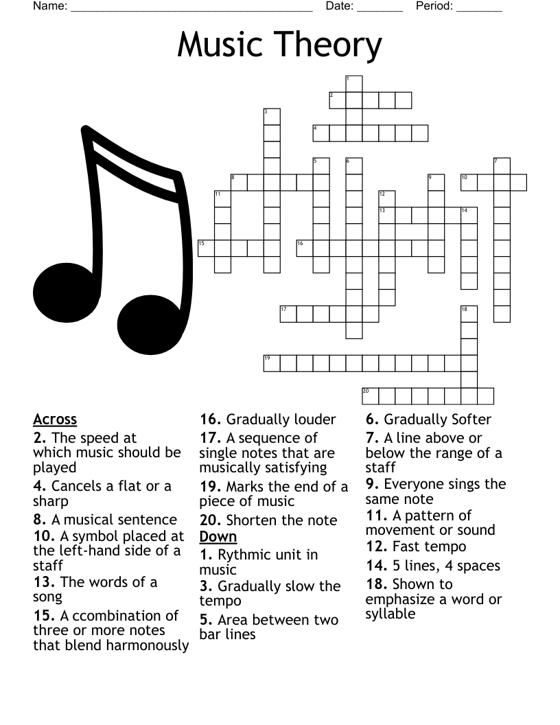Parts Of The Staff Crossword WordMint