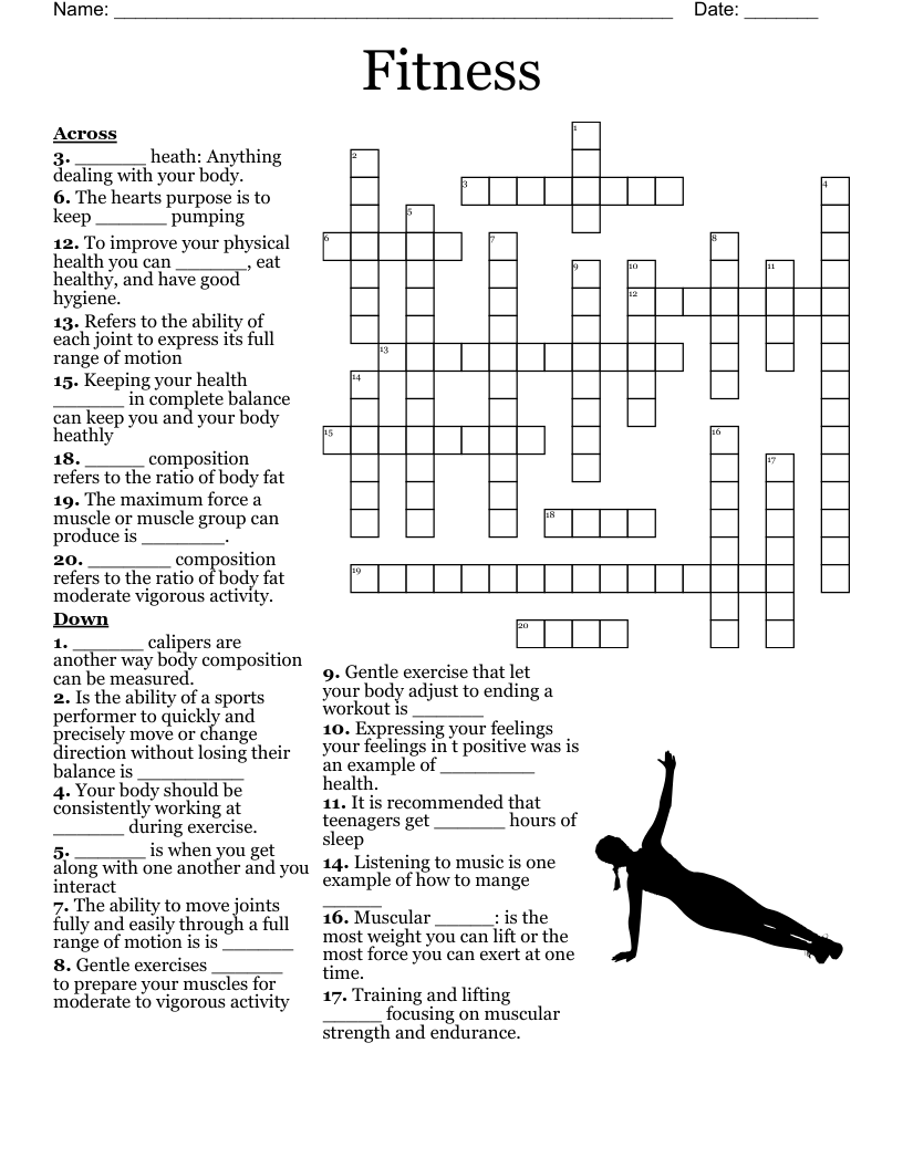 Pilates Crossword WordMint