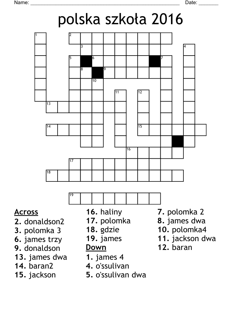 polish language crossword polish language crossword