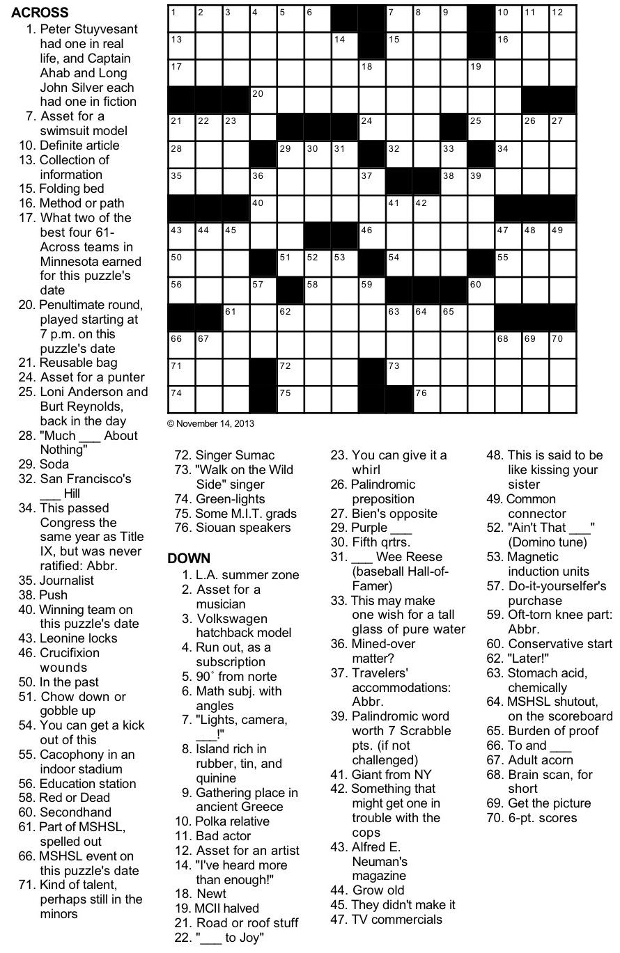 Raiders Vs Irish Crossword Puzzle