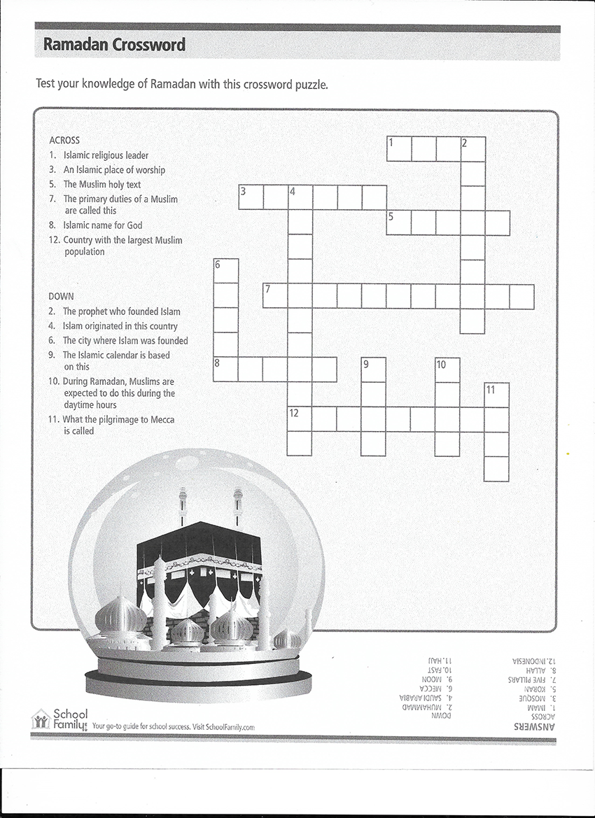 Ramadan Crossword Puzzle Thenationsmosque Ramadan Crossword Puzzle Thenationsmosque
