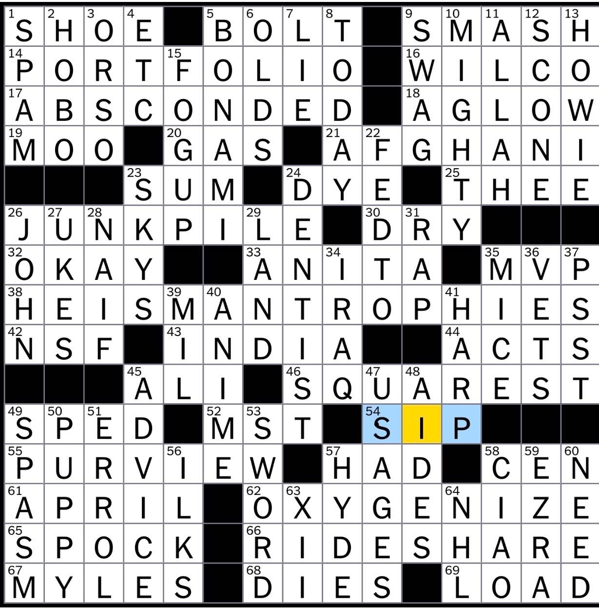 no choice sorry crossword