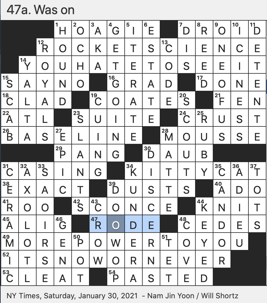 Rex Parker Does The NYT Crossword Puzzle Amphibian That Ogden Nash Once Rhymed With Bottle SAT 1 30 21 Singing Style With African American Roots Longtime Sacha Baron Cohen Persona