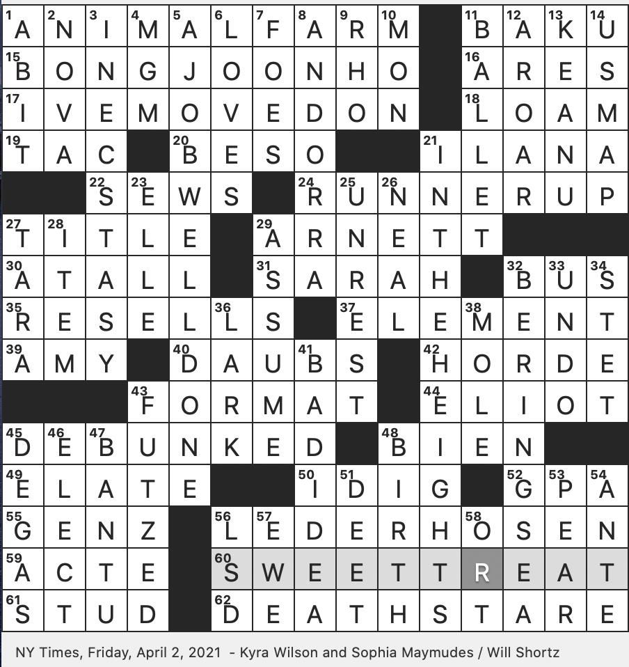 animal butters crossword