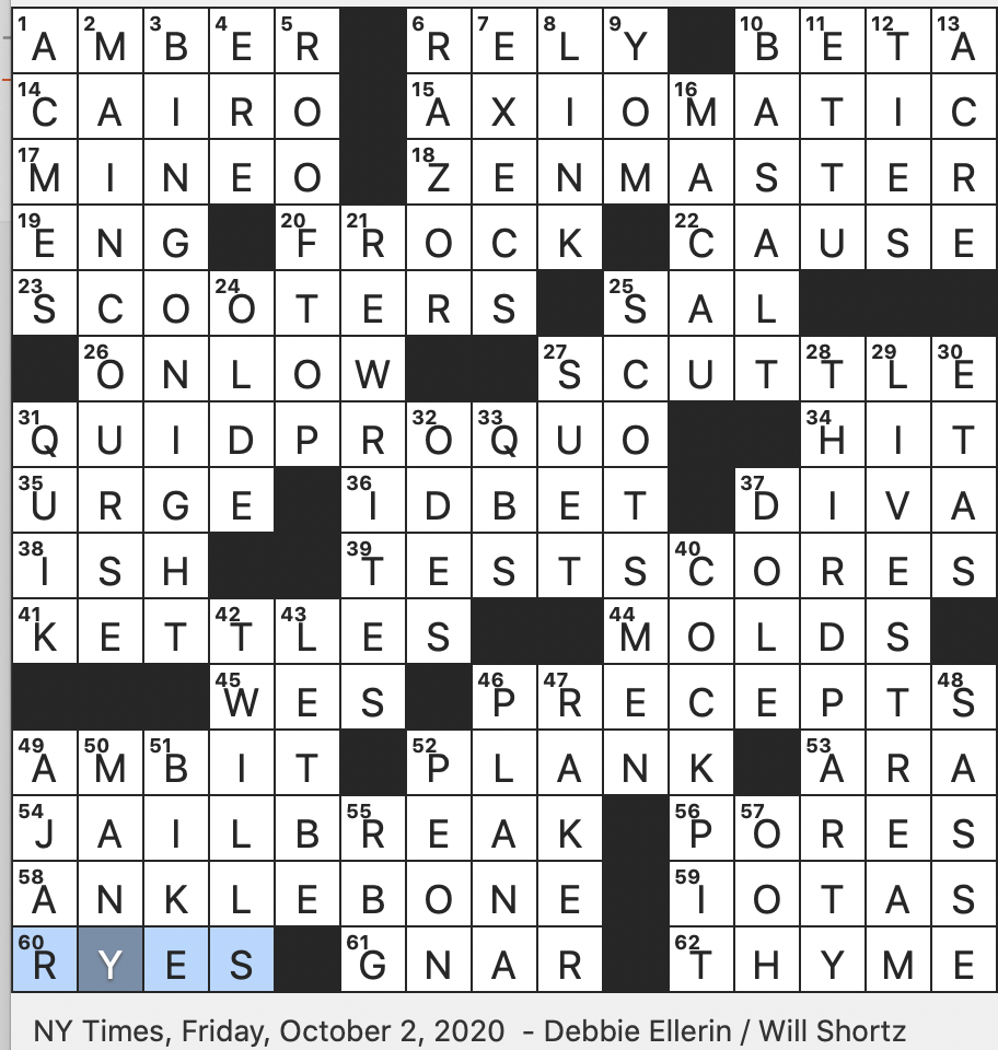 Rex Parker Does The NYT Crossword Puzzle Eastern Gambling Mecca FRI 10 2 20 Giant Actor Of 1955 Red Peg In Game Battleship Modify So As To Bypass A Device s Restrictions In Hacker Lingo Rex Parker Does The NYT Crossword Puzzle Eastern Gambling Mecca FRI 10 2 20 Giant Actor Of 1955 Red Peg In Game Battleship Modify So As To Bypass A Device s Restrictions In Hacker Lingo