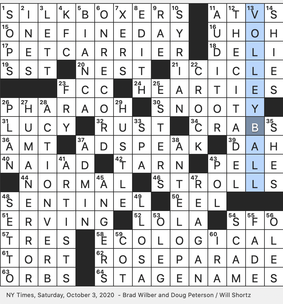 Rex Parker Does The NYT Crossword Puzzle Hairstyle That s Short On The Sides SAT 10 3 20 Larva Of Dragonfly Named After Greek Myth Sauce Ingredient In Londoner s Pie Mash 