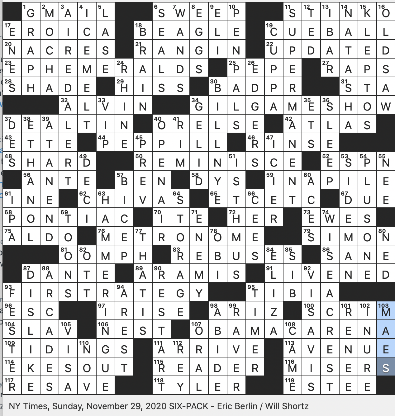 Rex Parker Does The NYT Crossword Puzzle Nicolas Standout Player In Soccer s Premier League SUN 11 29 20 Brand Of Cologne With Literary Name Cloth Used In Theater Backdrops Compulsive