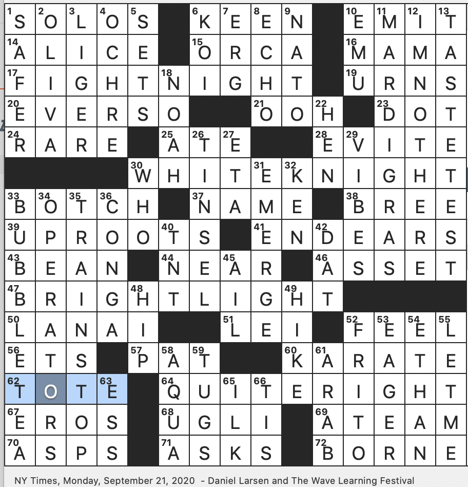 Rex Parker Does The NYT Crossword Puzzle Tony Who Played 15 Seasons With Minnesota Twins MON 9 21 20 Foamy Drink Invented In Taiwan Horse Developed In Desert Hawaiian Kind Of Porch