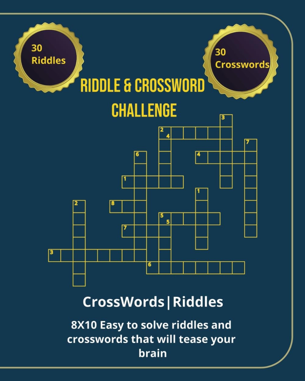 Riddle Crossword Challenge 8X10 Easy To Solve Riddles And Crosswords Brain Teaser 30 Riddles 30 Cross Words Vrabie Constantin 9798305851649 Amazon Books