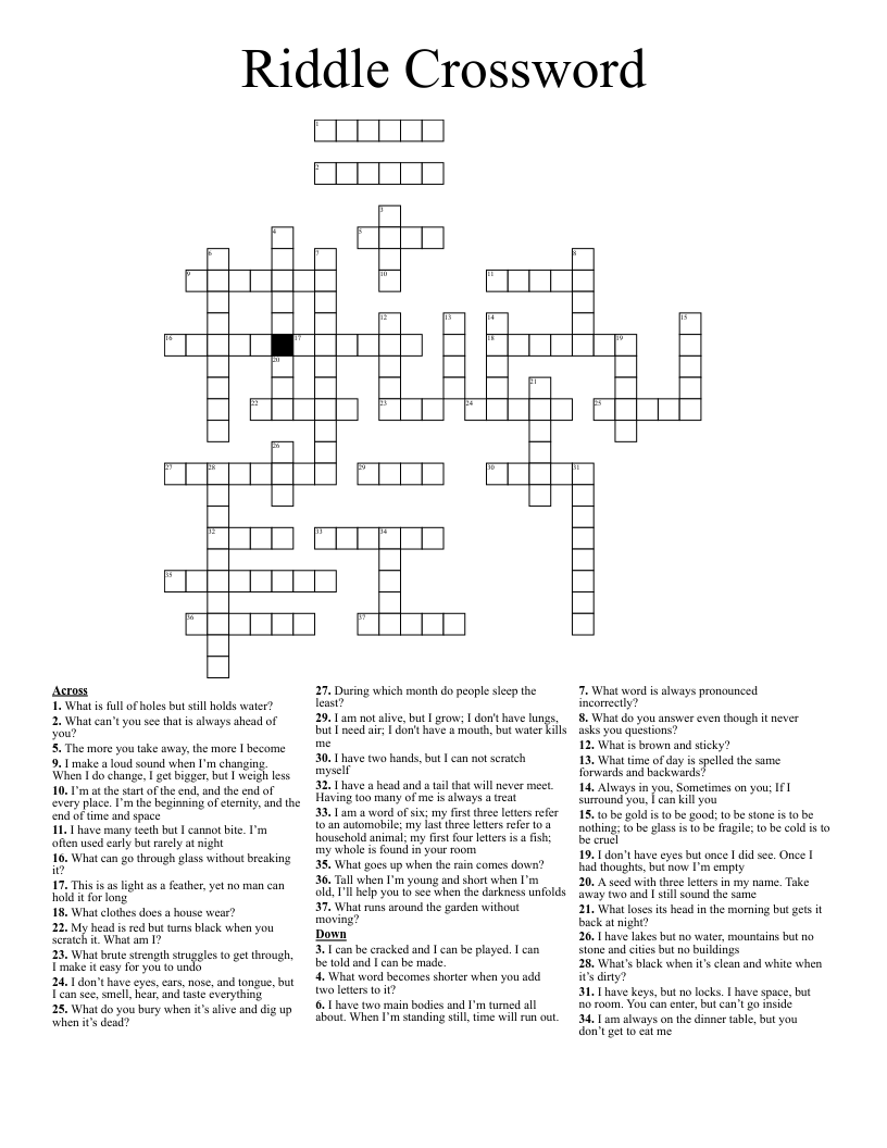 Riddle Crossword WordMint