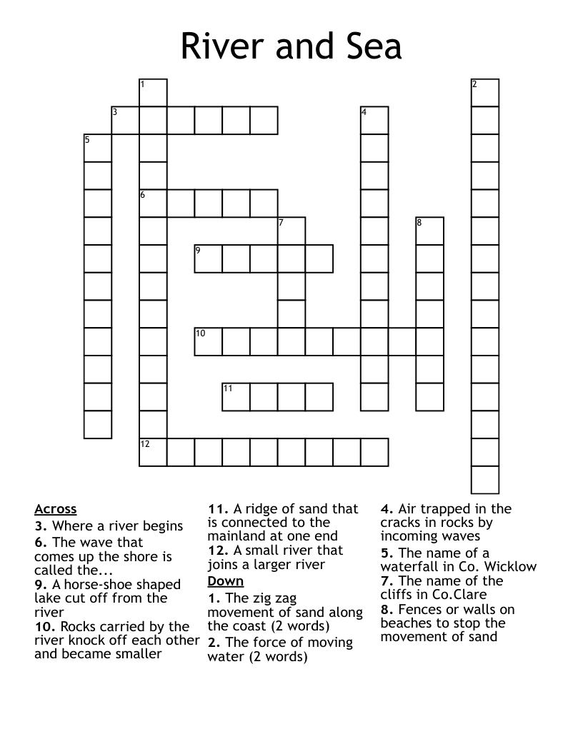 River And Sea Crossword WordMint