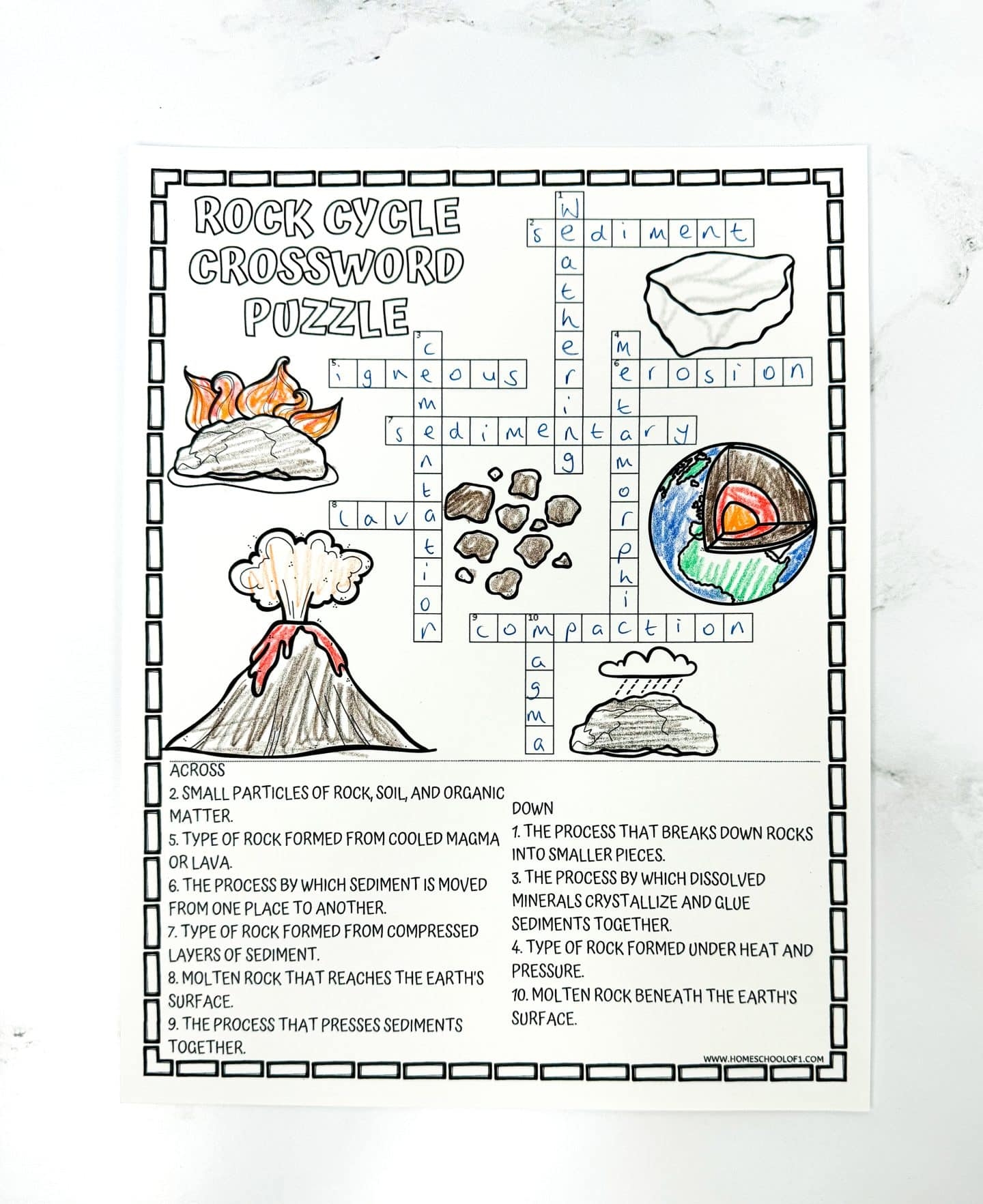rock layers crossword rock layers crossword