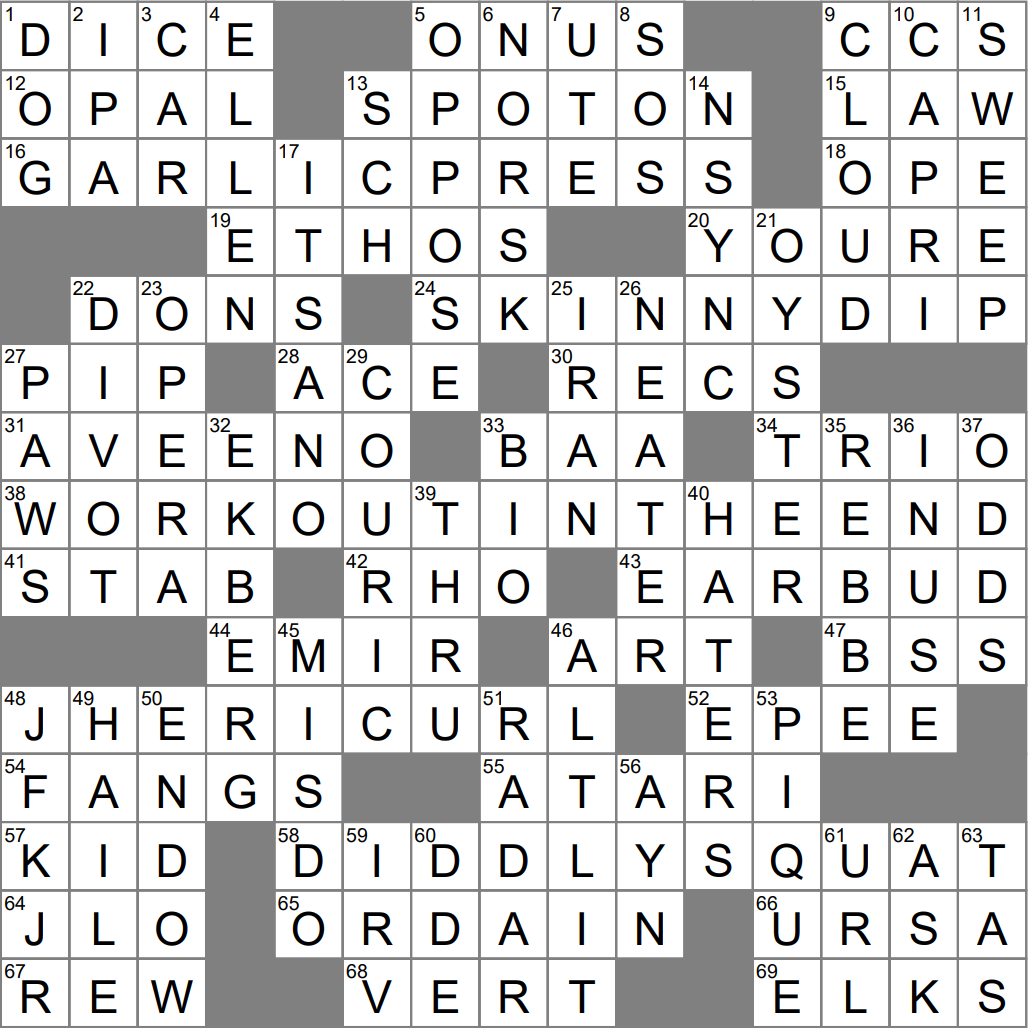 1980s perm style crossword