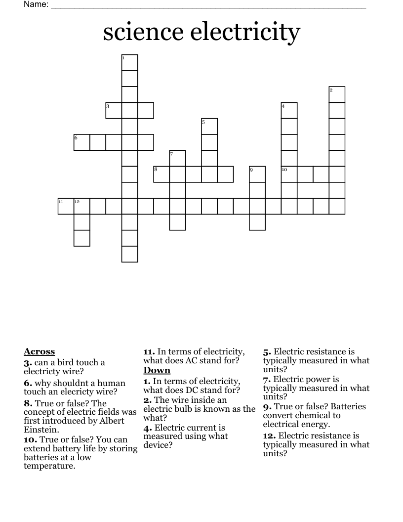 resistance units crossword resistance units crossword