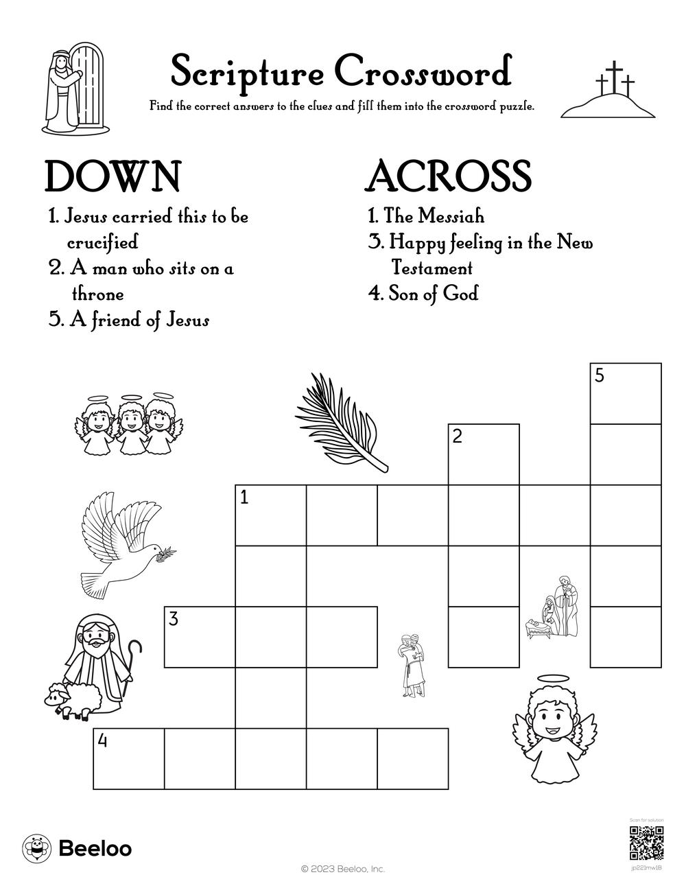 Scripture Crossword Beeloo Printable Crafts And Activities For Kids Scripture Crossword Beeloo Printable Crafts And Activities For Kids