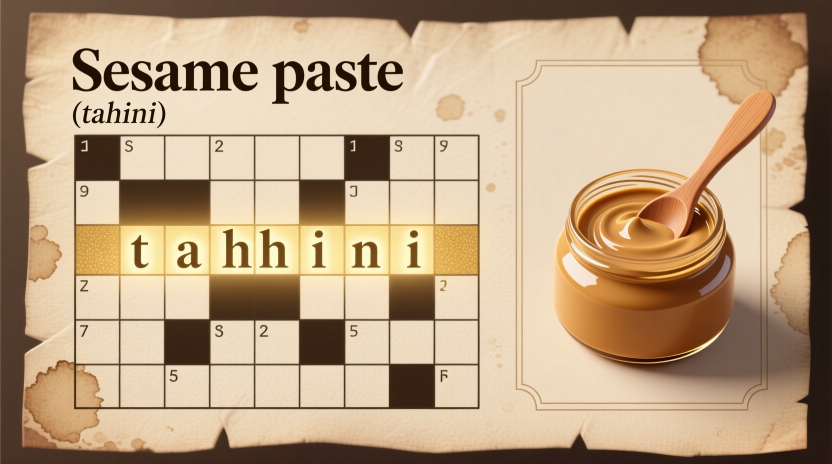Sesame Paste Crossword Clue The Answer Is TAHINI