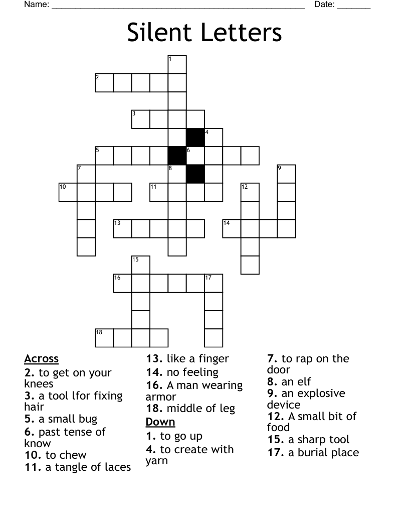 Silent Letters Crossword WordMint