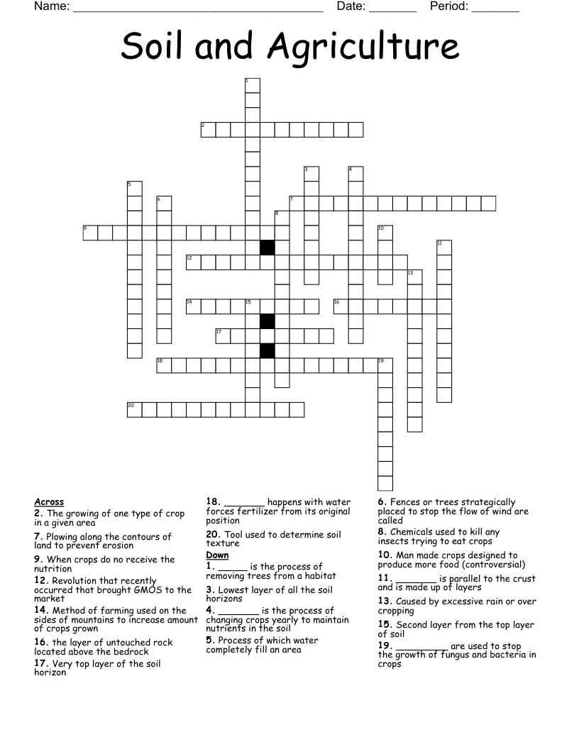 Soil And Agriculture Crossword WordMint Soil And Agriculture Crossword WordMint