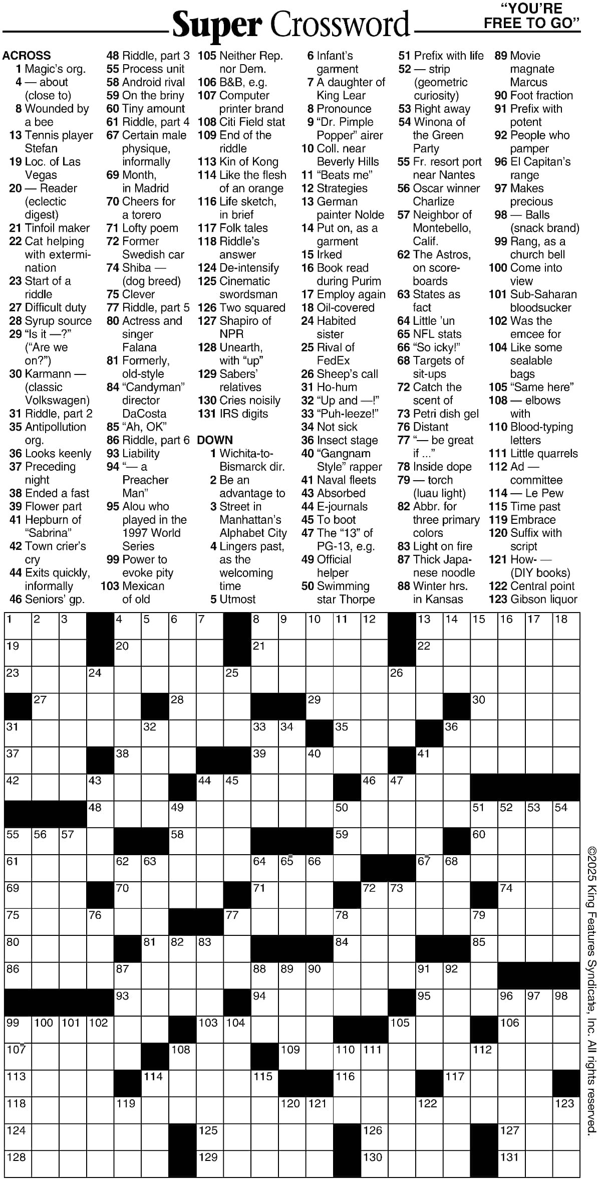 Super Crossword You re Free To Go Your West Central Voice Super Crossword You re Free To Go Your West Central Voice