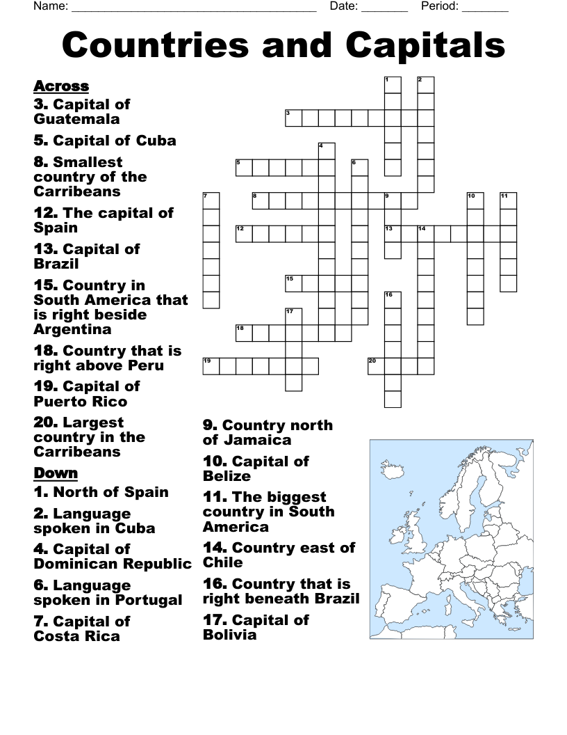 Switzerland Crossword WordMint Switzerland Crossword WordMint