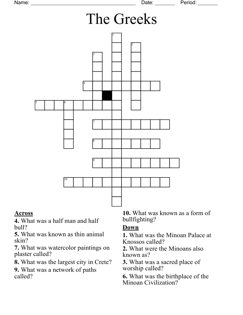 The Greeks Crossword WordMint The Greeks Crossword WordMint