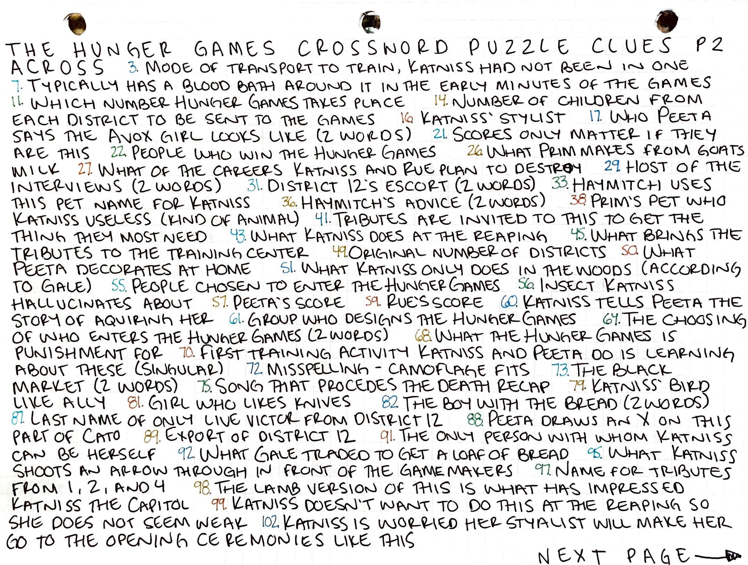 hunger games boy crossword