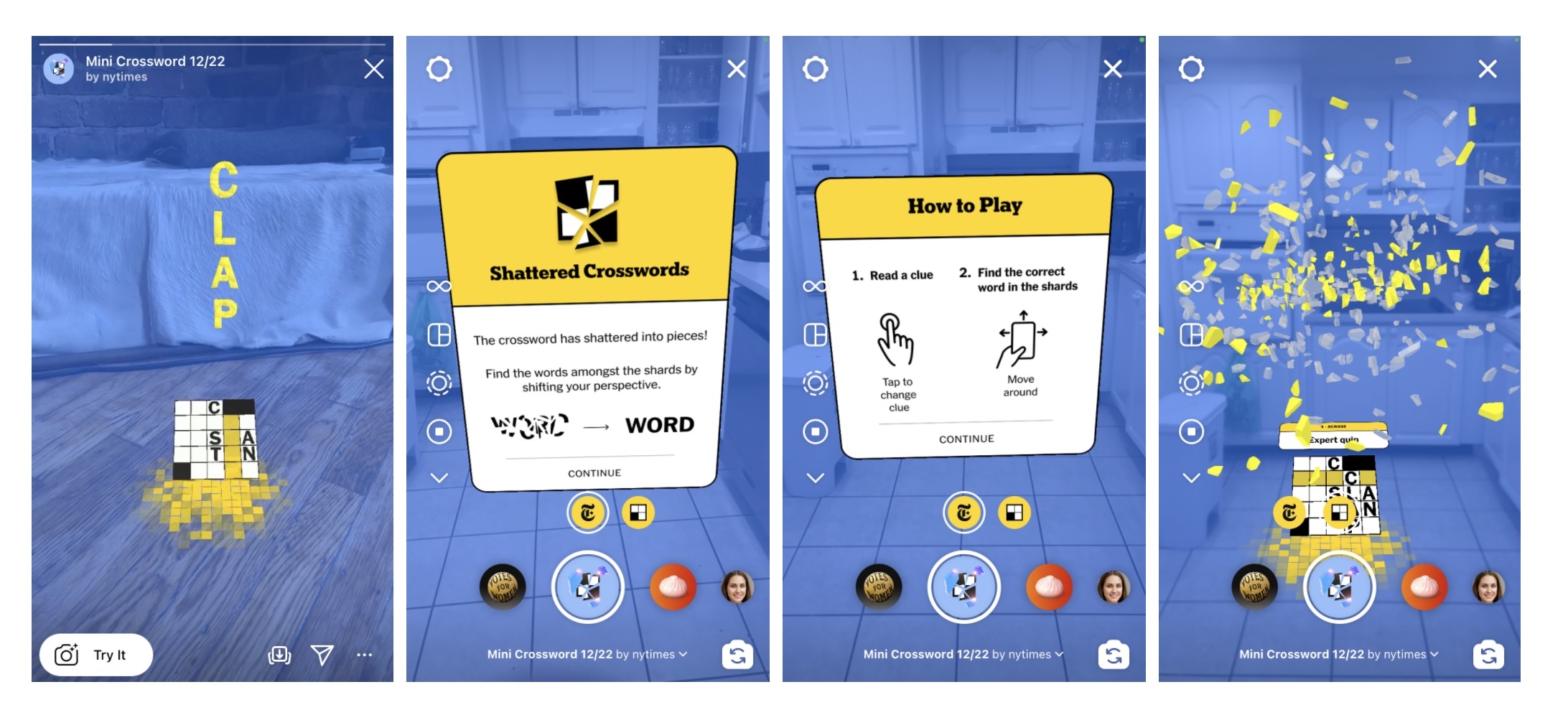 The New York Times Launches An AR enabled Crossword On Instagram TechCrunch