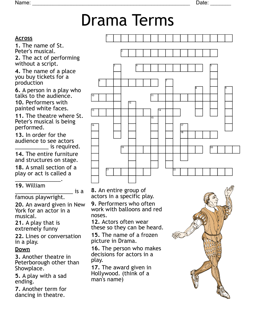 Theatre Arts I Week 1 2 Vocabulary Crossword WordMint Theatre Arts I Week 1 2 Vocabulary Crossword WordMint