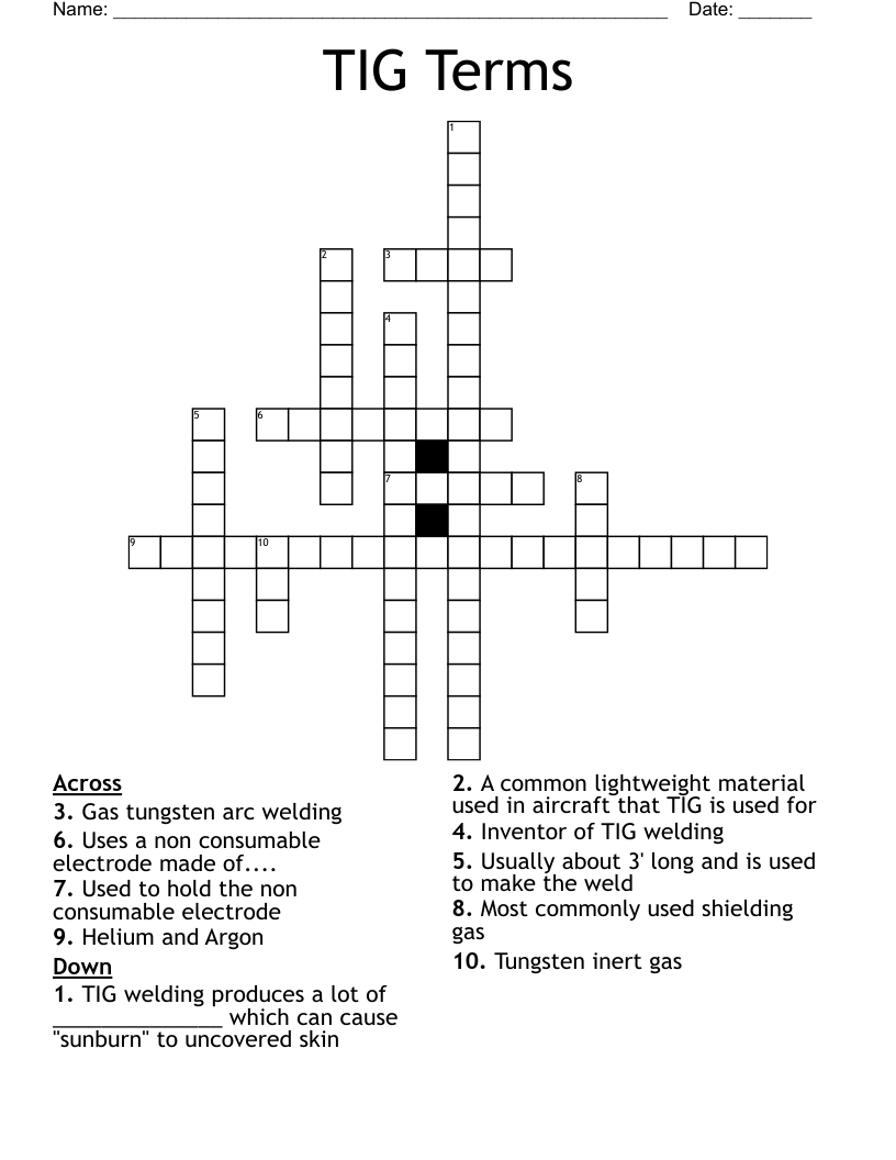 TIG Terms Crossword WordMint