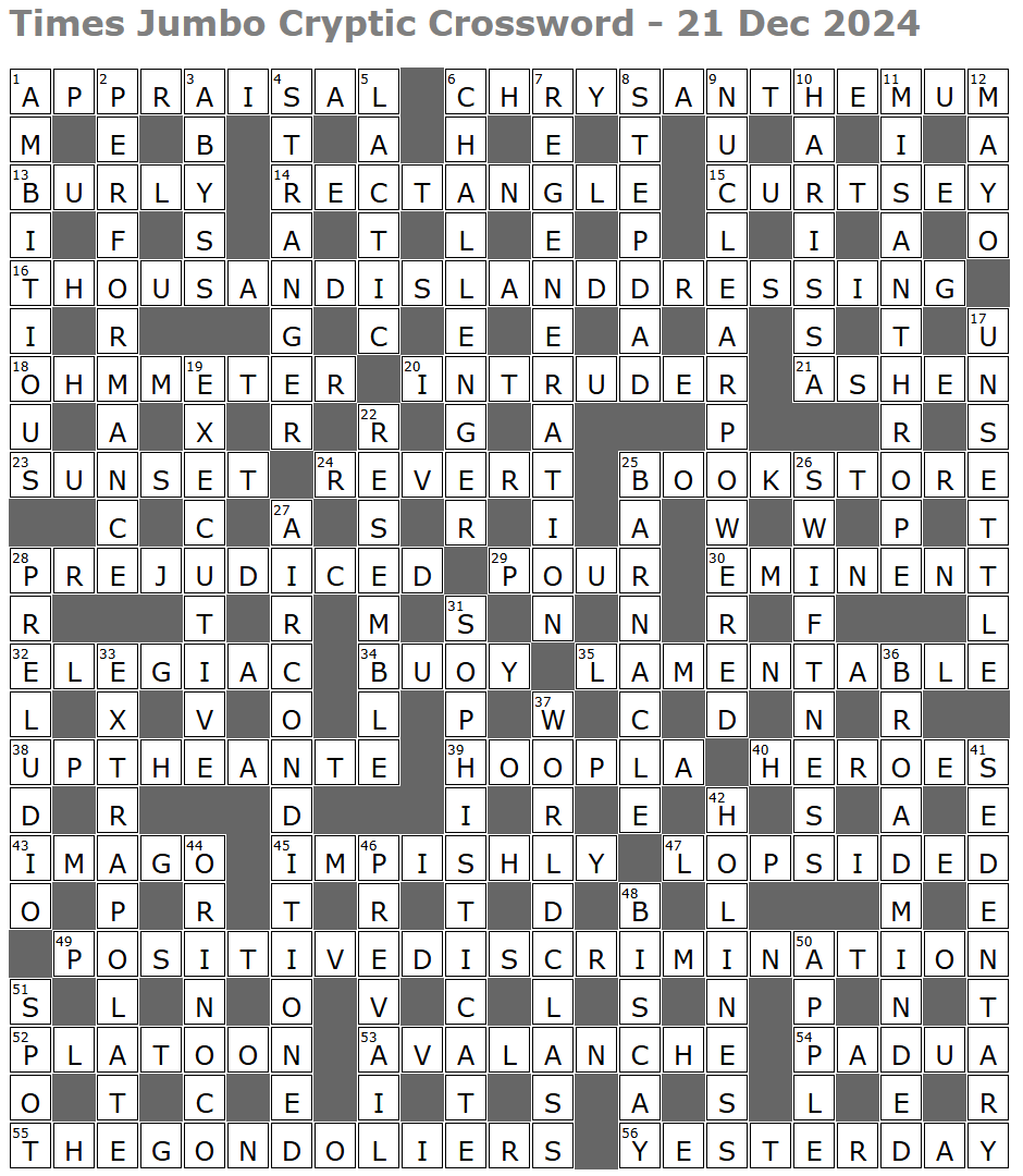 Times Jumbo Cryptic Crossword 1707 Lucian Poll s Web Ramblings