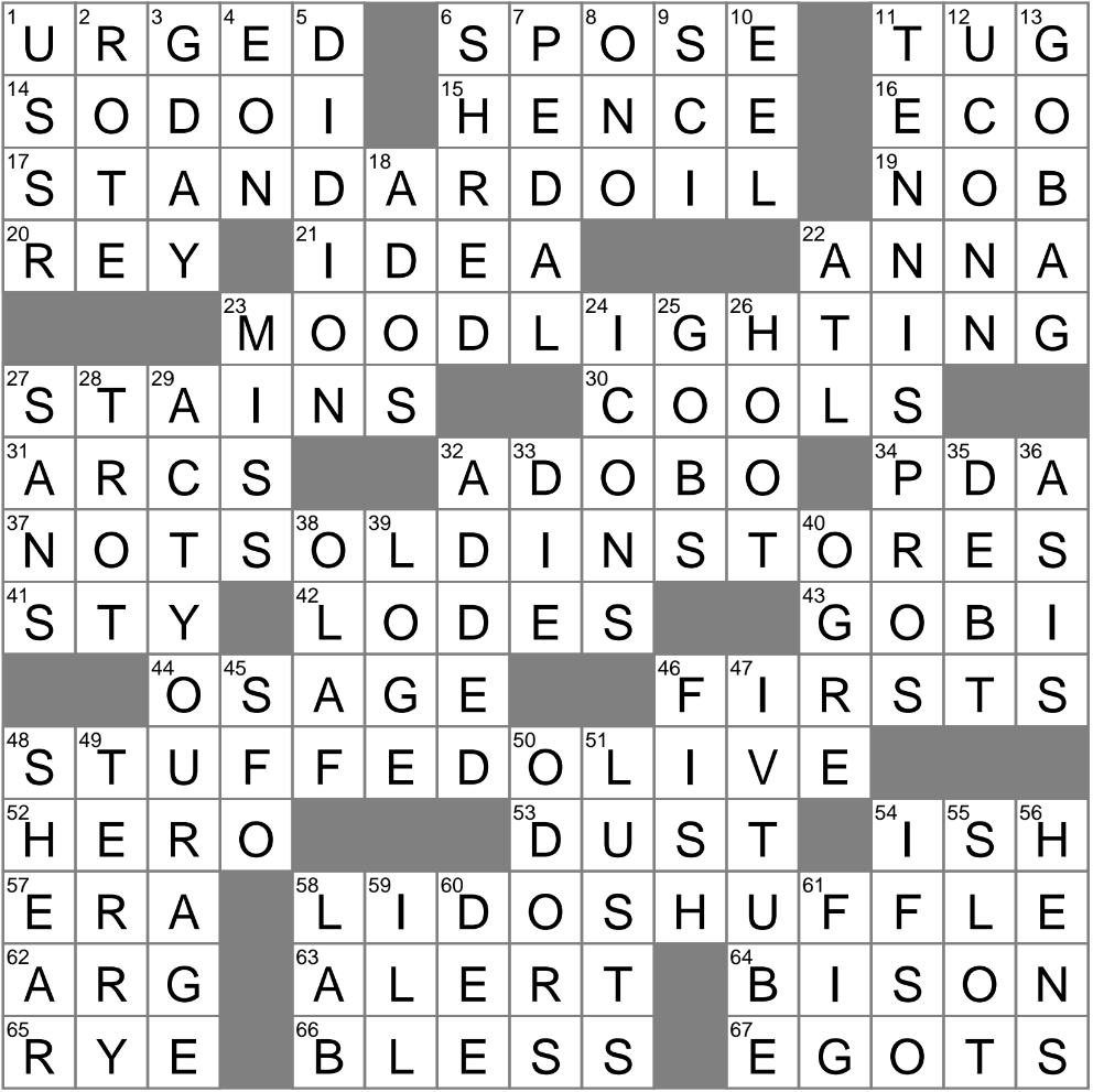 Vinegary Marinade Crossword Clue Archives LAXCrossword