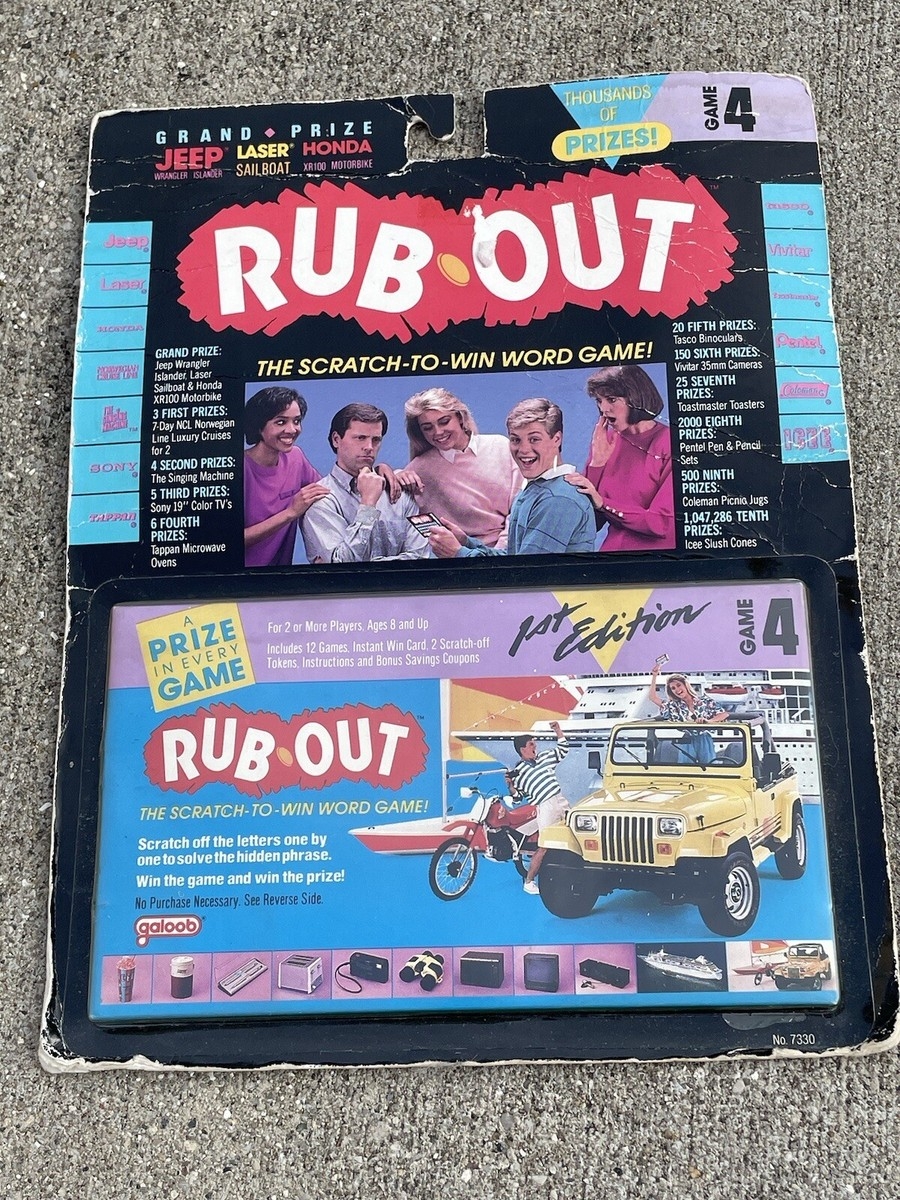 Vintage 1989 Galoob RUB OUT The Scratch To Win Word Game Novelty NEW Old Stock EBay Vintage 1989 Galoob RUB OUT The Scratch To Win Word Game Novelty NEW Old Stock EBay