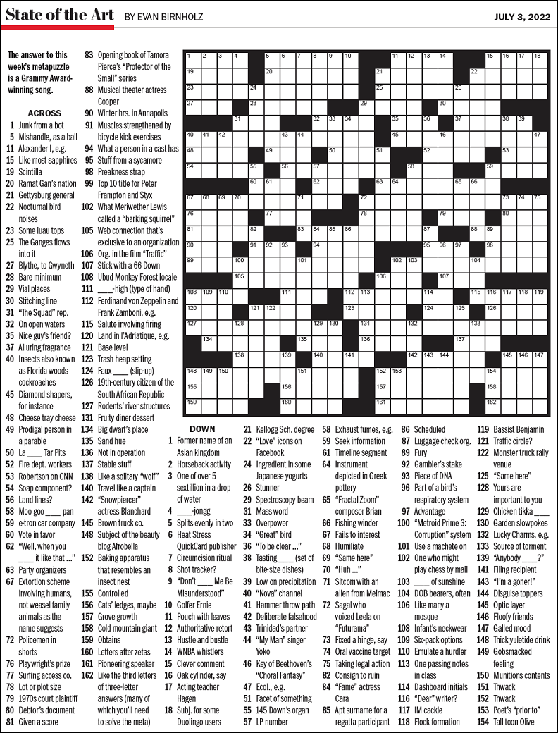 WaPo Meta By Evan Birnholz STATE OF THE ART XWord Muggles Forum WaPo Meta By Evan Birnholz STATE OF THE ART XWord Muggles Forum