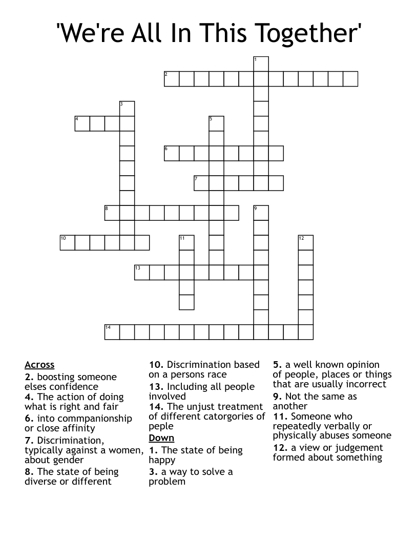 We re All In This Together Crossword WordMint