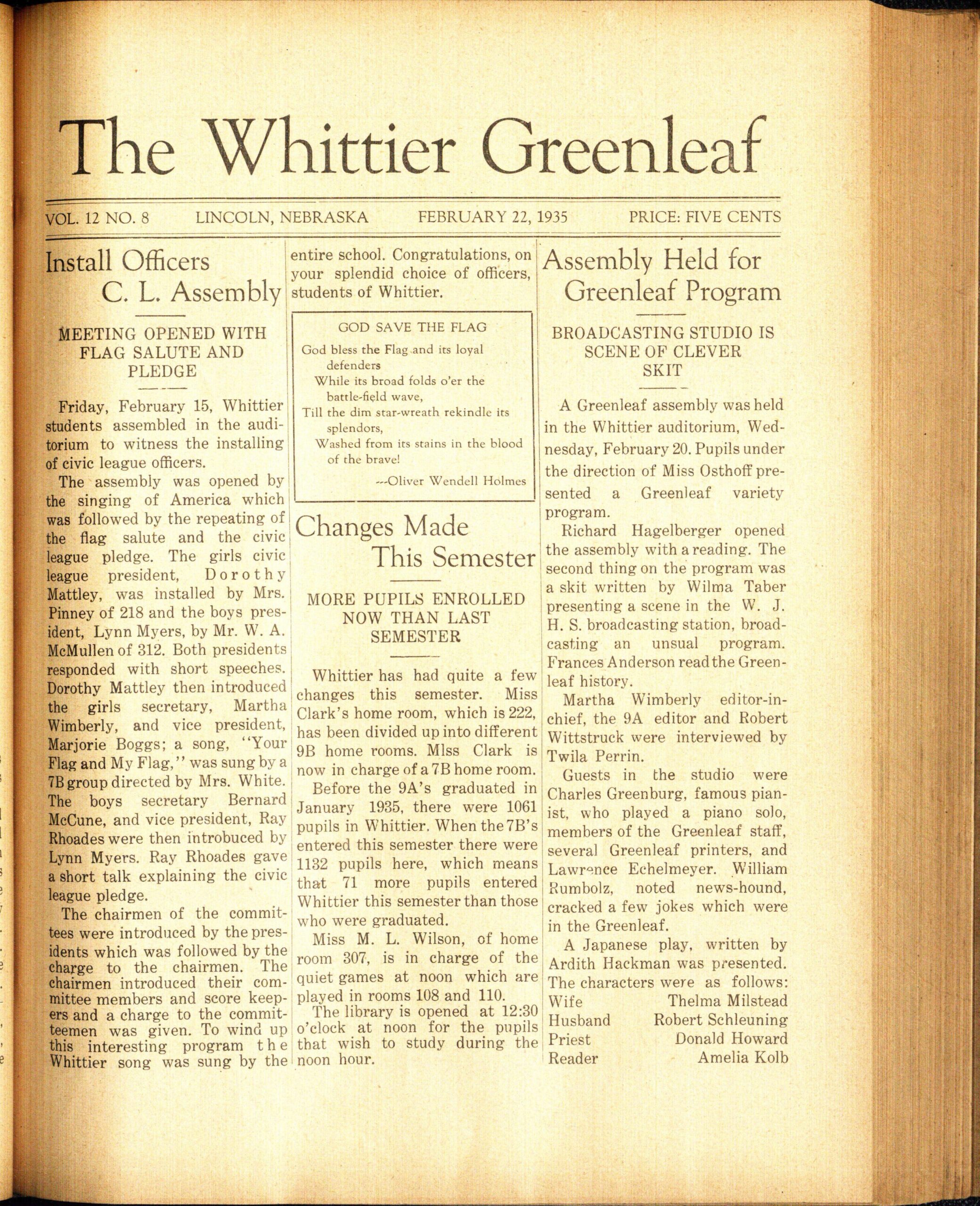 Whittier Junior High 1935 Newspaper By Lincoln Public Schools Library Media Department Issuu