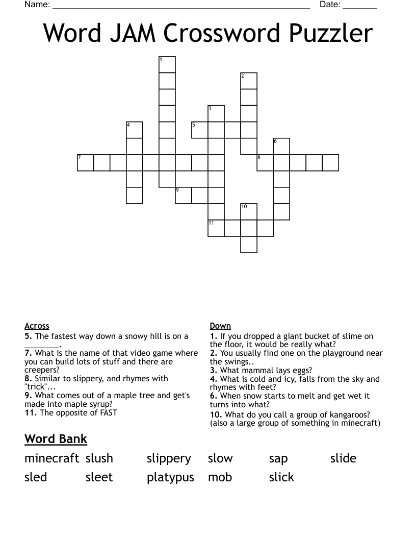 Word JAM Crossword Puzzler WordMint Word JAM Crossword Puzzler WordMint